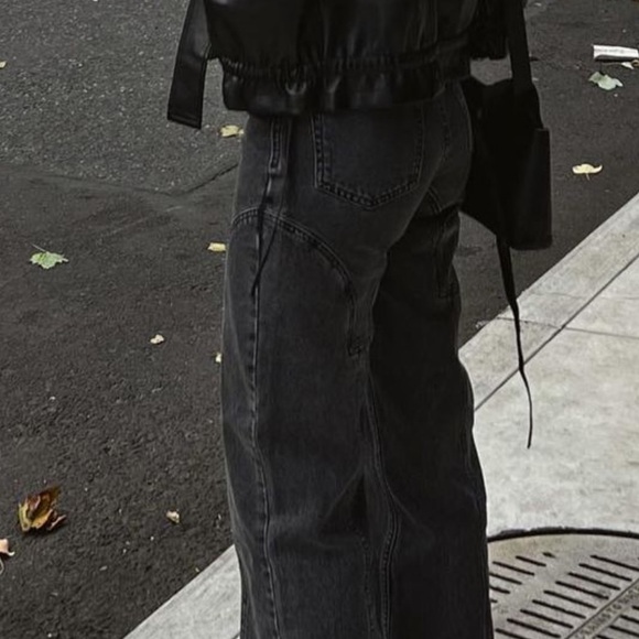 NWOT NA-KD Straight Leg Jeans in Washed Black - Picture 7 of 7